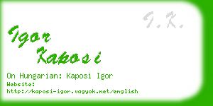 igor kaposi business card